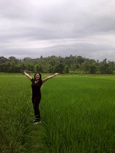 Metta in a rice paddy in Borobudur, Indonesia